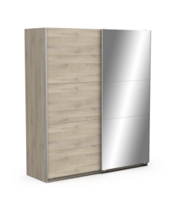ARMADIO "GHOST" QUERCIA CON ANTE SCORREVOLI E SPECCHIO, 178X59X203 CM
